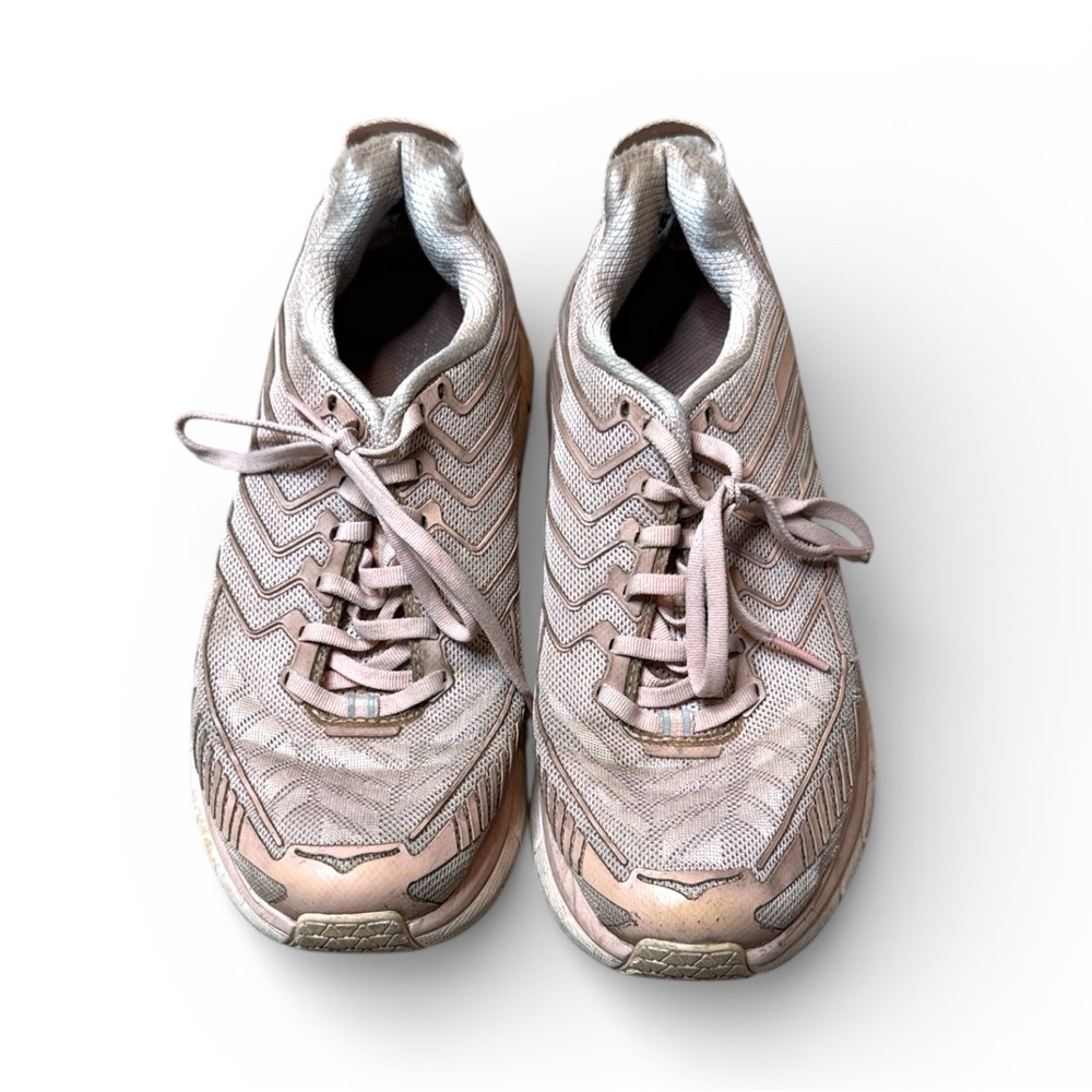 Hoka Women's Light Pink and Rose Gold Sneakers